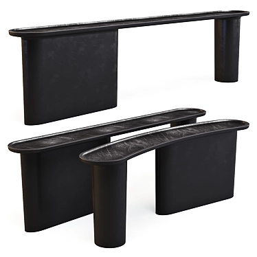 Baxter Calix Console: Italian Craftsmanship in Sleek Black 3D model image 1 