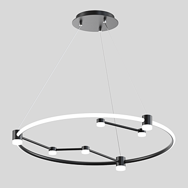 Modern LED Ring Chandelier 3D model image 1 