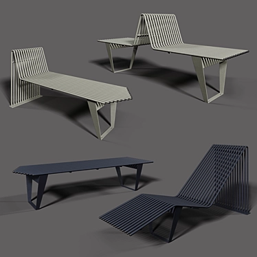 Puntogroup Infinity: Stylish Bench & Chaise Lounge 3D model image 1 