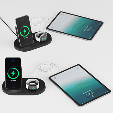 BOOST↑UP™ 3-in-1 Wireless Charging Dock 3D model image 1 
