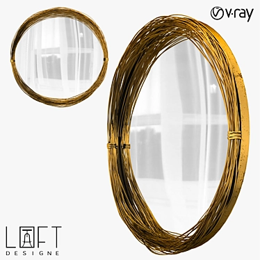 Sleek Metal and Glass Mirror 3D model image 1 