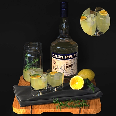 Limoncello Alcohol Set: 3D Models & Textures 3D model image 1 