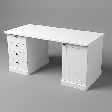 Elegant White Writing Desk 3D model image 1 