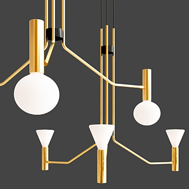 Mati Olim 1584: Sleek Brass Pendant Light 3D model image 1 