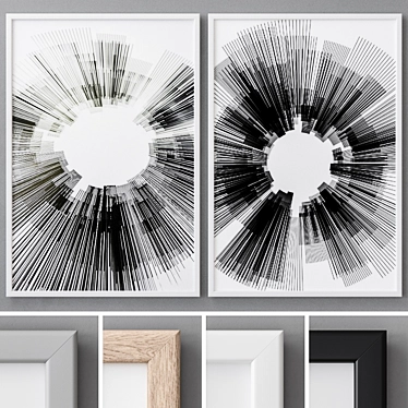 Abstract Modern Art Frames Set 3D model image 1 