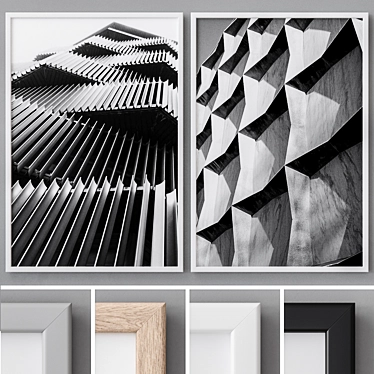 Modern Abstract Photo Frames: Set of 4 3D model image 1 