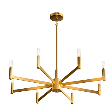 Sophisticated Square Chandelier - 8 Lights 3D model image 1 