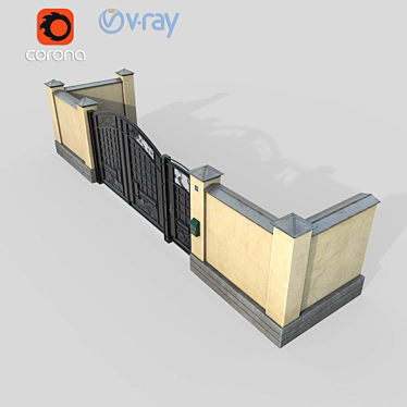 Versatile Gate and Fence Set 3D model image 1 