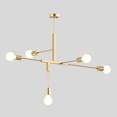 Minimalist Open Bulb Chandelier 3D model image 1 