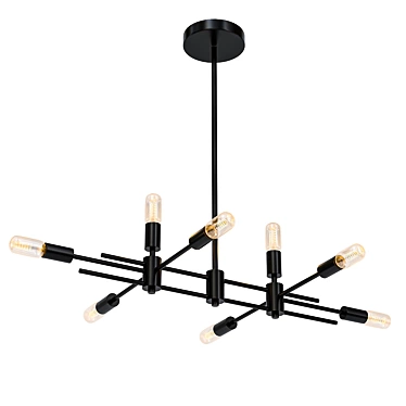 Sleek 8-Light Suspension Fixture 3D model image 1 