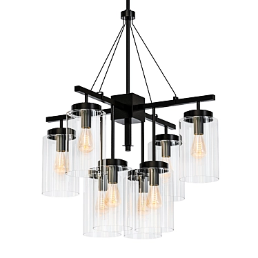 Rustic Industrial Outdoor Chandelier 3D model image 1 