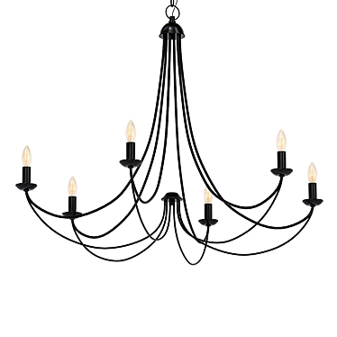 Elegant Imperial Bronze Chandelier 3D model image 1 