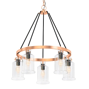 Rustic Bronze Chandelier: Carbon Loft Visage 3D model image 1 