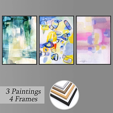 Modern Wall Art Set with Multiple Frames 3D model image 1 