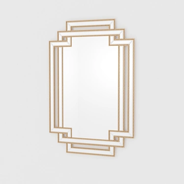 Elegant Lazio Gold Frame Mirror 3D model image 1 