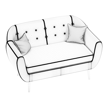 Vibrant Velvet Rotterdam Sofa 3D model image 1 