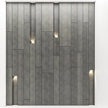 Wooden Lighted Wall Panel 3D model image 1 