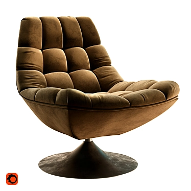 Luxurious Sand Velvet Rotating Chair 3D model image 1 