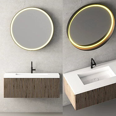 Contemporary Bathroom Vanity Set 3D model image 1 