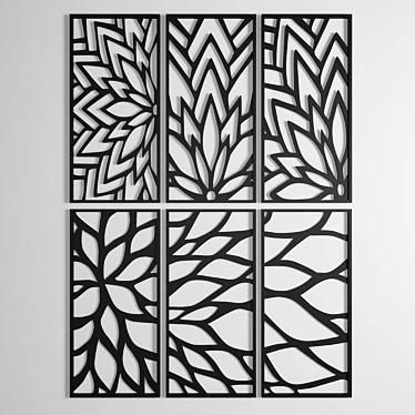 3D Panel Textured Wall Art 3D model image 1 