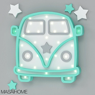 Bulli Car Night Light - Illuminate Their Dreams 3D model image 1 