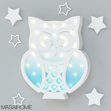 Whimsical Owl Children's Lamp 3D model image 1 