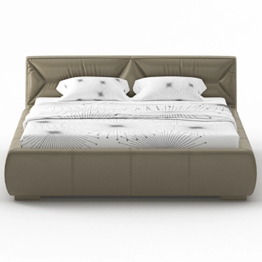 Classic Leather Bed: Bruno 3D model image 1 