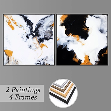 Mixed Frames Wall Art Set 3D model image 1 