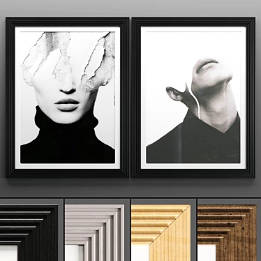 Elegant Art Frame Set 3D model image 1 