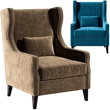 Contemporary Upholstered Armchair 3D model image 1 