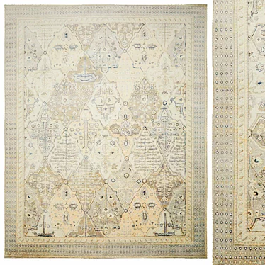 Elegant Rosedale Rug 3D model image 1 