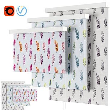 Next Feather Mist Roller Blind 3D model image 1 