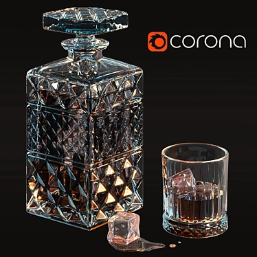 Elegant Bohemia Crystal Decanter 3D model image 1 