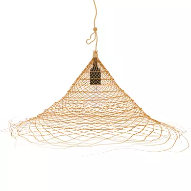 Ethnic Rattan Pendant Light 3D model image 1 