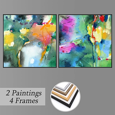 Artistic Wall Painting Set 3D model image 1 