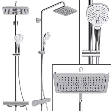 Luxury Shower System: Hansgrohe Croma E Showerpipe 280 3D model image 1 