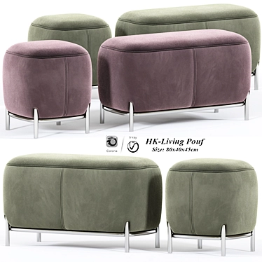 Cozy Home: HK Living Pouf 3D model image 1 