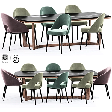 Sleek Cullaville Dining Chair 3D model image 1 