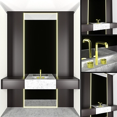 Modern Bathroom Furniture Set 3D model image 1 