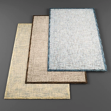 Variety of 5 Modern Rugs 3D model image 1 