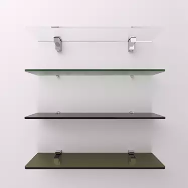 Glass Shelves Kit with Mounting Hardware  Sleek & Stylish Storage Solution 3D model image 1 