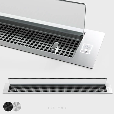 Sleek Steel Downdraft Extractor 3D model image 1 