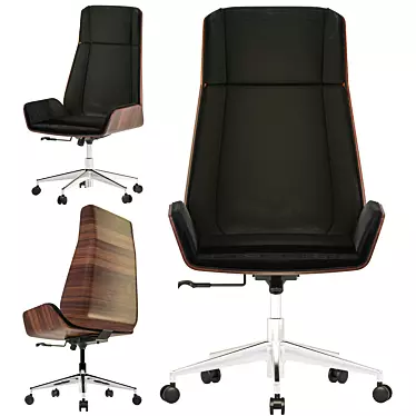 Hazel High Back Leather Chair - Elegant and Comfortable 3D model image 1 