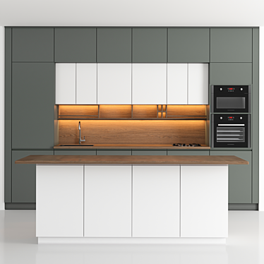 Classic Kitchen in Millimeters 3D model image 1 