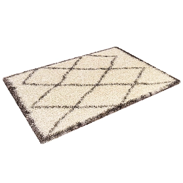 Elegant Cream Colored 160x230 cm Rug 3D model image 1 