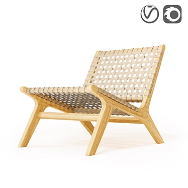 Handcrafted DIY Armchair 3D model image 1 