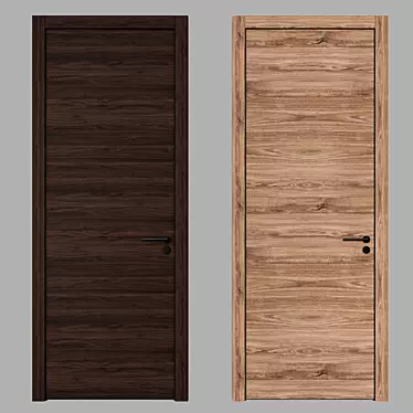 Modern Metal-Edged Interior Doors 3D model image 1 