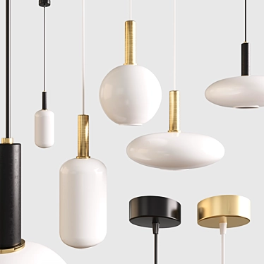 Scandinavian Chic Pendant Lights 3D model image 1 