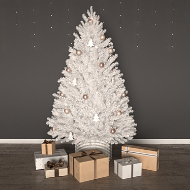 Title: White Christmas Tree Decoration 3D model image 1 