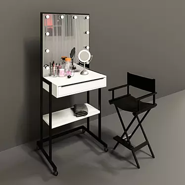 Custom Makeup Artist Table 3D model image 1 